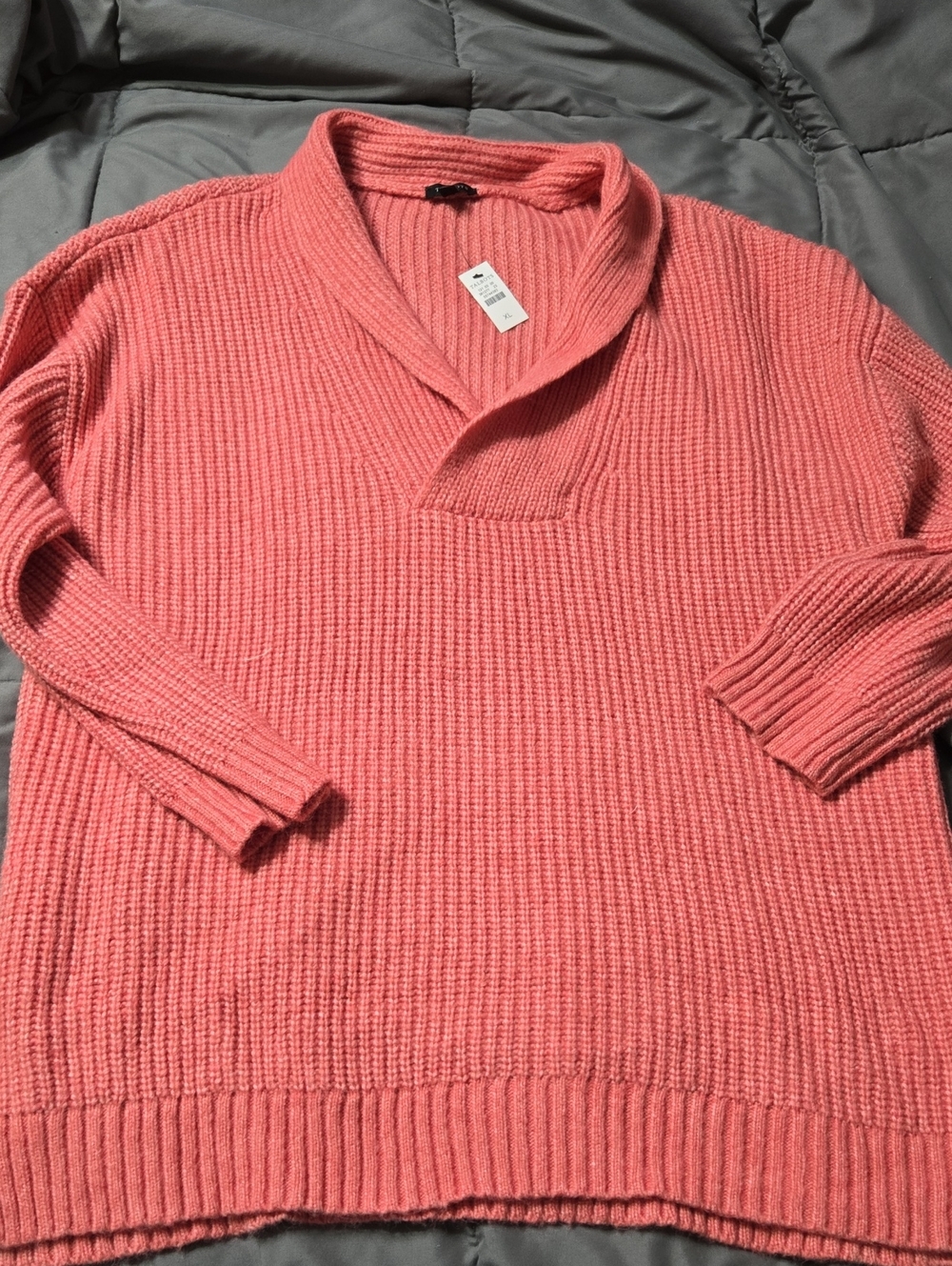 NWT Talbots Coral V-Neck Shawl-Collar Womens Sweater Xlarge